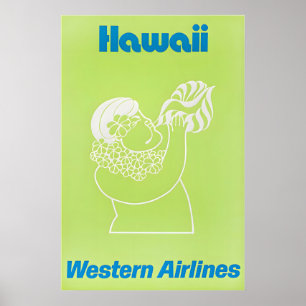 Hawaiianische Kunst Hawaii Druck Western Reiseplak Poster