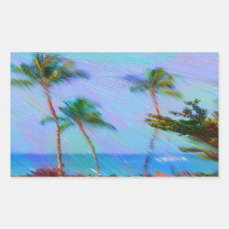 Hawaiianische Kunst Rechteckiger Aufkleber