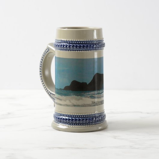 Hawaiianische Küsteninsel tropisches Paradies Bierglas (Vorderseite Links)