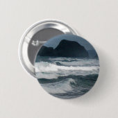 Hawaiianische Küsteninsel tropisches Paradies Button (Vorne & Hinten)