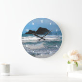 Hawaiianische Küsteninsel tropisches Paradies Große Wanduhr (Zuhause)