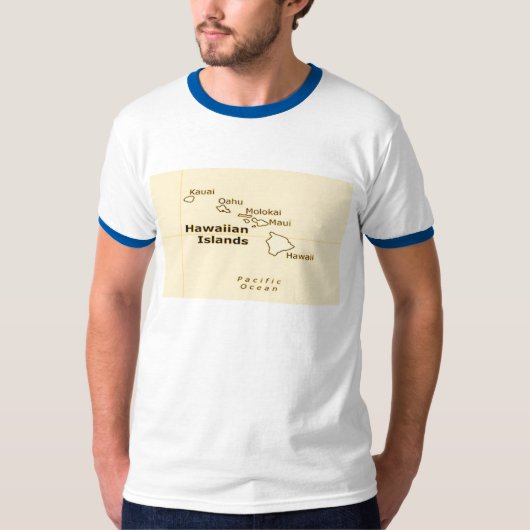 Hawaiianische Landkarte T - Shirt (Vorderseite)