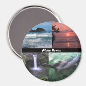 Hawaiianische Landschaft Vier Foto Aloha Hawaii Magnet (Vorderseite/Rückseite)