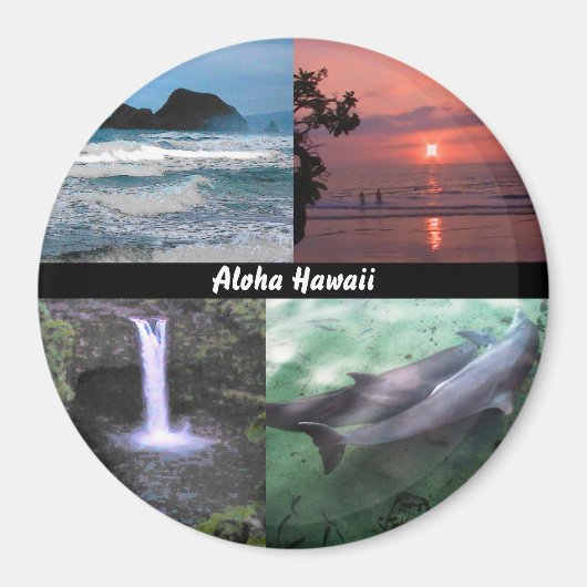 Hawaiianische Landschaft Vier Foto Aloha Hawaii Magnet (Vorne)