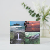 Hawaiianische Landschaft Vier Foto Aloha Hawaii Postkarte (Stehend Vorderseite)