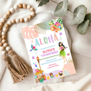 Hawaiianische Luau-Geburtstagseinladung Einladung