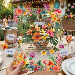 Hawaiianische Luau-Hochzeitsdusche bunt Acryleinladungen