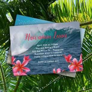 Hawaiianische Luau-Party-Einladung mit brandenden  Einladung