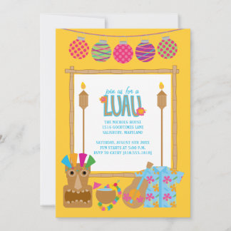 Hawaiianische Luau-Party Einladungen