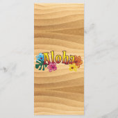 Hawaiianische Luau-Party oder Hochzeits-Menü Menükarte (Rückseite)