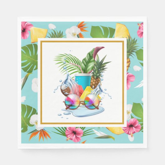 Hawaiianische Luau-Party Serviette (Vorderseite)