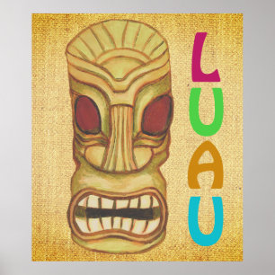 Hawaiianische Luau-Tiki-Party-Maske  Poster