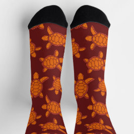 Hawaiianische Meeresschildkröte Gemustert Burgund Socken