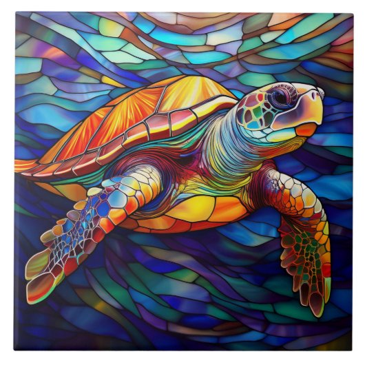 Hawaiianische Meeresschildkröte Honu Art Fliese (Vorderseite)