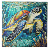 Hawaiianische Meeresschildkröte Honu Art Fliese (Vorderseite)