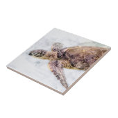 Hawaiianische Meeresschildkröte Realistisch Fliese (Seite)