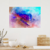 Hawaiianische Meeresschildkröte-Wasserfarbenposter Poster (Küche)