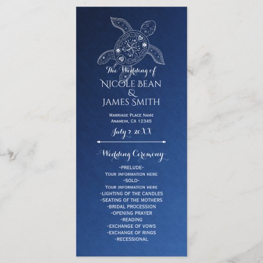 Hawaiianische Meeresschildkröte White on Blue Beac Programm (Vorderseite)