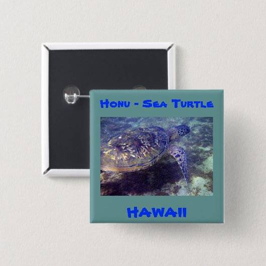 Hawaiianische Meeresschildkröten Button (Vorne & Hinten)