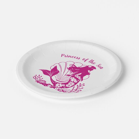 Hawaiianische Meerjungfrau-Prinzessin Pappteller (Schrägansicht)