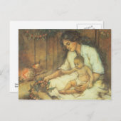 Hawaiianische Mutter und Kind Postkarte (Vorne/Hinten)
