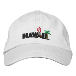 Hawaiianische Palmen und Vulkane bestickte Cap Kappe