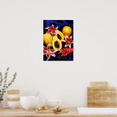 Hawaiianische Papayas mit Lilien und roten Ingwer- Poster (Küche)