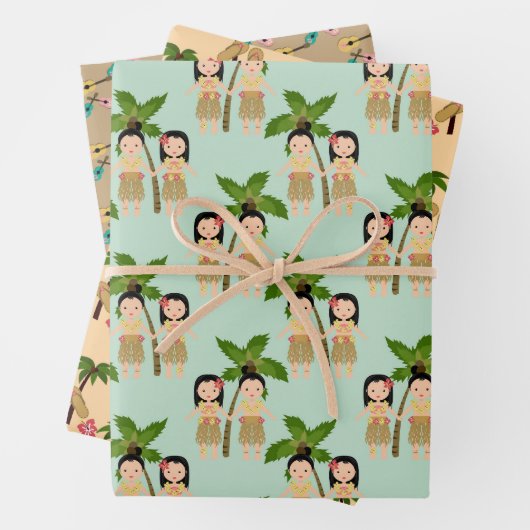 Hawaiianische Papiere Geschenkpapier Set (Beispiel)