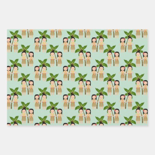 Hawaiianische Papiere Geschenkpapier Set (Vorderseite)