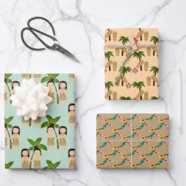 Hawaiianische Papiere Geschenkpapier Set