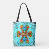 Hawaiianische Paradiesvögel (blau) Tasche (Rückseite)