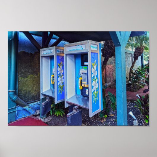 Hawaiianische Pay Phones, Kauai, Hawaii Poster (Vorne)