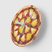 Hawaiianische Pizza Runde Wanduhr (Winkel)