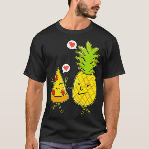 Hawaiianische Pizza-Slice fällt in Liebe mit einer T-Shirt