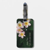 Hawaiianische Plumeria-Blume Rosa Gelb Grün Gepäckanhänger (Rückseite vertikal)