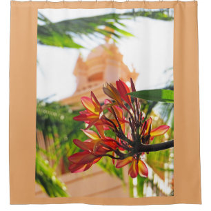 Hawaiianische Plumeria Duschvorhang