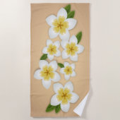 Hawaiianische Plumeria Frangipani Tropische Blume Strandtuch (Vorderseite)
