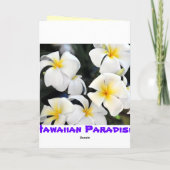 Hawaiianische Plumeria Tropical Greeting Card Karte (Rückseite)