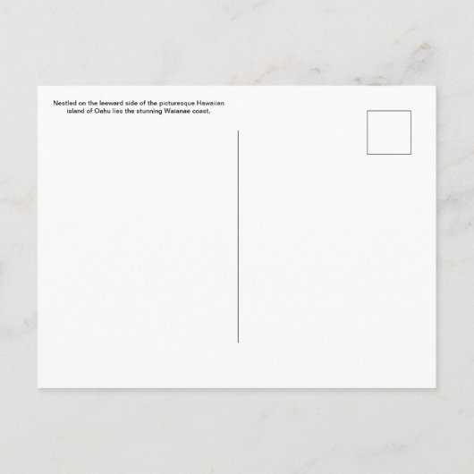 Hawaiianische Postkarte (Rückseite)