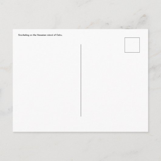 Hawaiianische Postkarte (Rückseite)