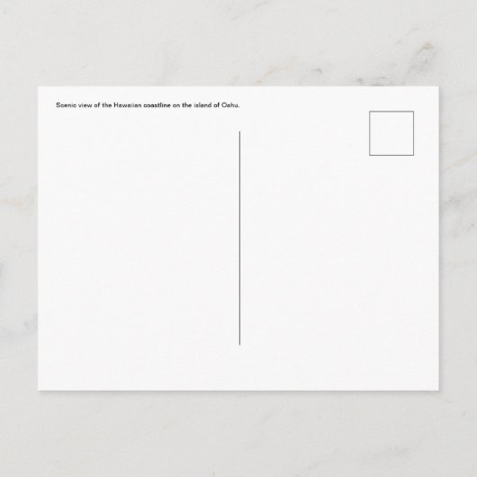 Hawaiianische Postkarte (Rückseite)