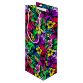 Hawaiianische Printwerbung Geschenktüte Für Weinflaschen (Vorderseite Schrägansicht)