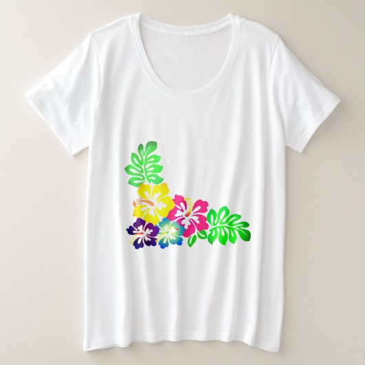Hawaiianische Printwerbung Große Größe T-Shirt (Design vorne)