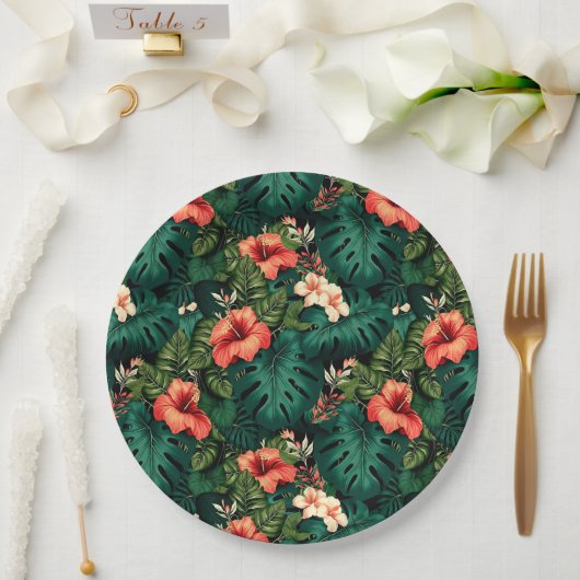 Hawaiianische Printwerbung Pappteller (Hochzeit)