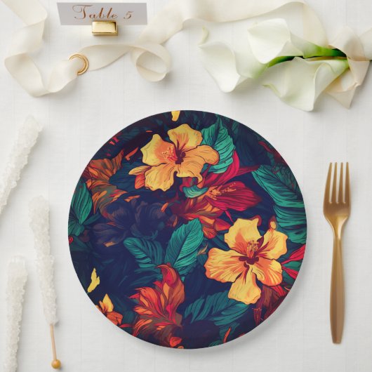 Hawaiianische Printwerbung Pappteller (Hochzeit)
