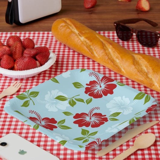 Hawaiianische Printwerbung Pappteller (Picknick)