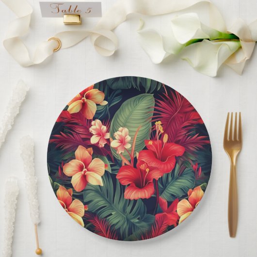 Hawaiianische Printwerbung Pappteller (Hochzeit)