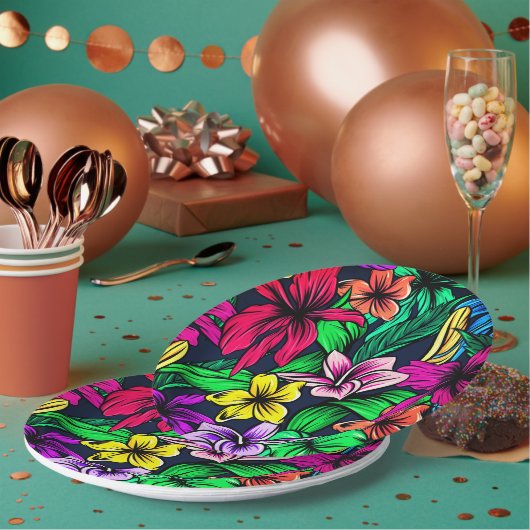 Hawaiianische Printwerbung Pappteller (Multi)