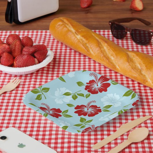 Hawaiianische Printwerbung Pappteller (Picknick)