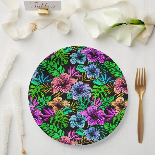 Hawaiianische Printwerbung Pappteller (Hochzeit)